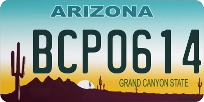 AZ license plate BCP0614