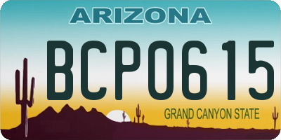 AZ license plate BCP0615