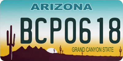 AZ license plate BCP0618