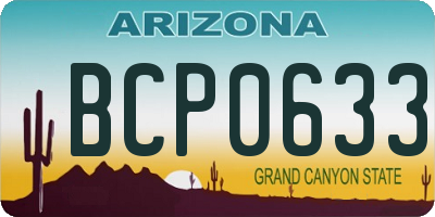 AZ license plate BCP0633