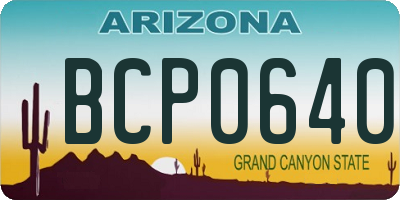 AZ license plate BCP0640