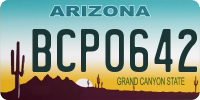 AZ license plate BCP0642