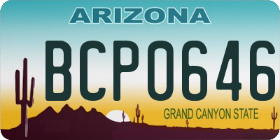 AZ license plate BCP0646