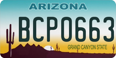 AZ license plate BCP0663