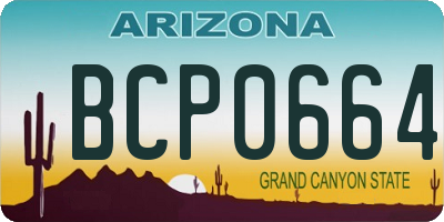 AZ license plate BCP0664