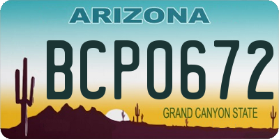 AZ license plate BCP0672