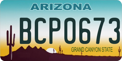 AZ license plate BCP0673