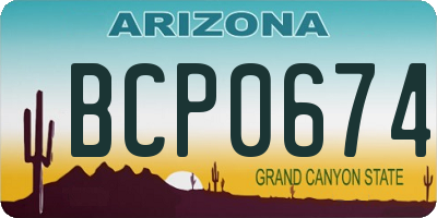 AZ license plate BCP0674