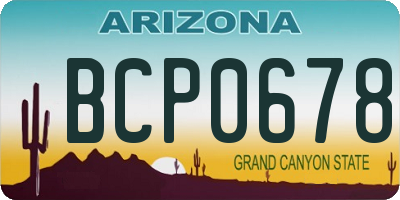 AZ license plate BCP0678