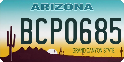 AZ license plate BCP0685