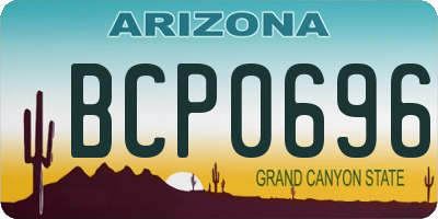 AZ license plate BCP0696