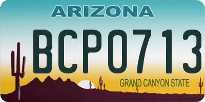 AZ license plate BCP0713