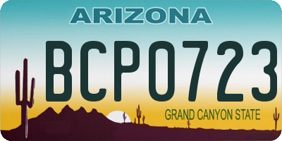 AZ license plate BCP0723