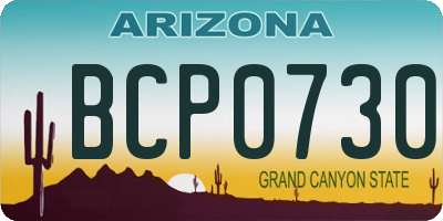 AZ license plate BCP0730