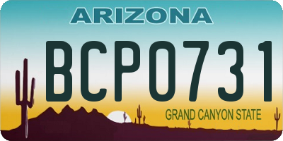 AZ license plate BCP0731