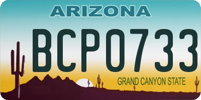 AZ license plate BCP0733