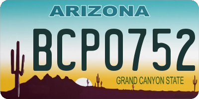 AZ license plate BCP0752