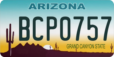 AZ license plate BCP0757