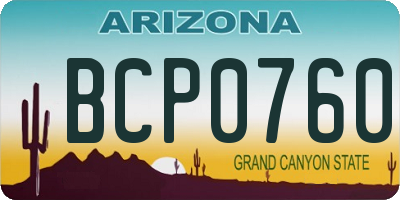 AZ license plate BCP0760