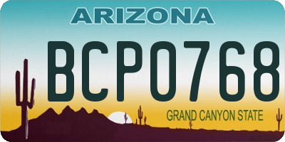 AZ license plate BCP0768