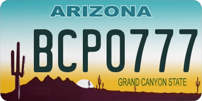 AZ license plate BCP0777