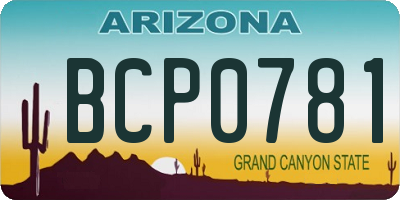 AZ license plate BCP0781