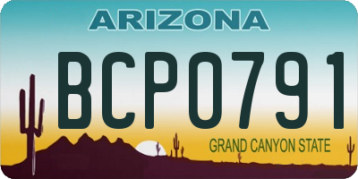 AZ license plate BCP0791