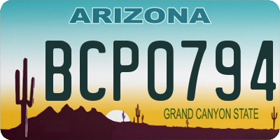 AZ license plate BCP0794