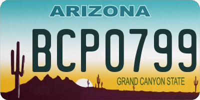 AZ license plate BCP0799