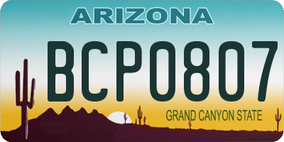 AZ license plate BCP0807