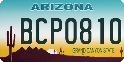 AZ license plate BCP0810