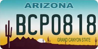 AZ license plate BCP0818