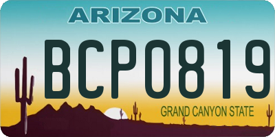 AZ license plate BCP0819