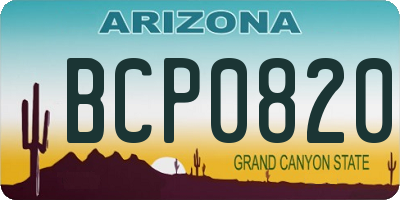 AZ license plate BCP0820