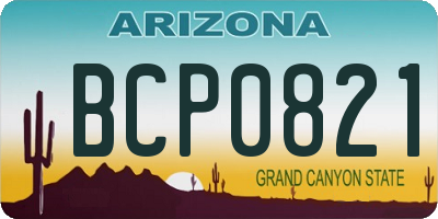 AZ license plate BCP0821