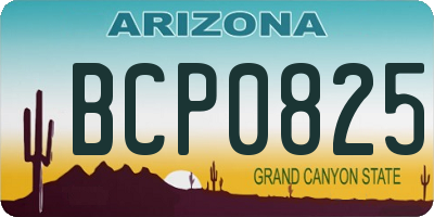 AZ license plate BCP0825