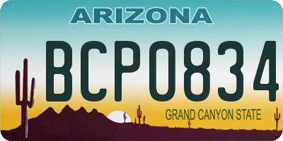 AZ license plate BCP0834