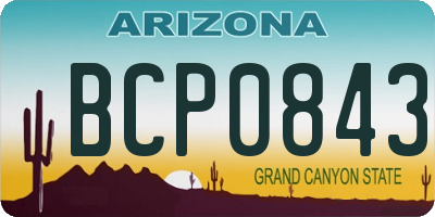 AZ license plate BCP0843