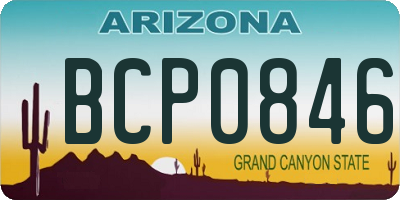 AZ license plate BCP0846