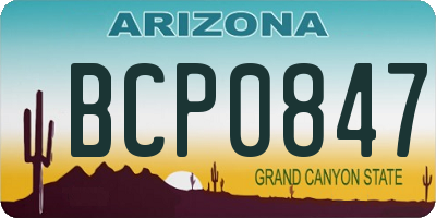 AZ license plate BCP0847