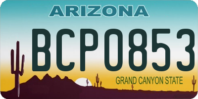 AZ license plate BCP0853