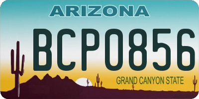 AZ license plate BCP0856