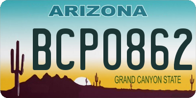 AZ license plate BCP0862