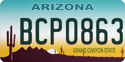 AZ license plate BCP0863