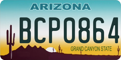 AZ license plate BCP0864