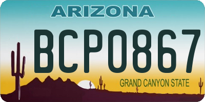 AZ license plate BCP0867