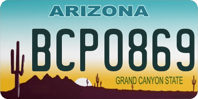 AZ license plate BCP0869