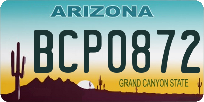 AZ license plate BCP0872