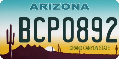 AZ license plate BCP0892