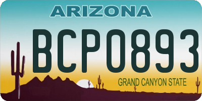 AZ license plate BCP0893